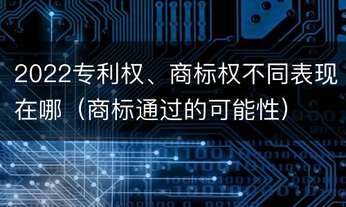 2022专利权、商标权不同表现在哪（商标通过的可能性）