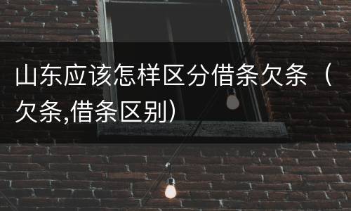 山东应该怎样区分借条欠条（欠条,借条区别）