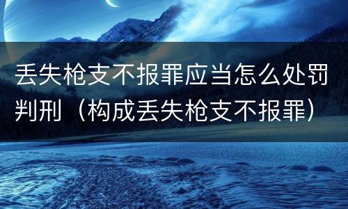 丢失枪支不报罪应当怎么处罚判刑（构成丢失枪支不报罪）
