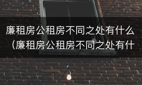 廉租房公租房不同之处有什么（廉租房公租房不同之处有什么区别）