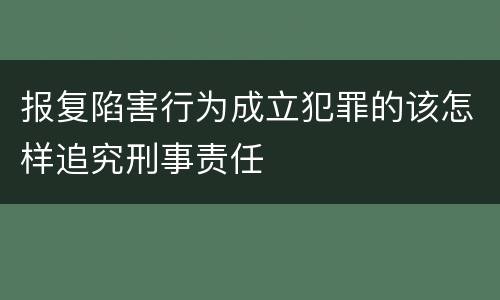 报复陷害行为成立犯罪的该怎样追究刑事责任