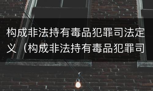 构成非法持有毒品犯罪司法定义（构成非法持有毒品犯罪司法定义是什么）