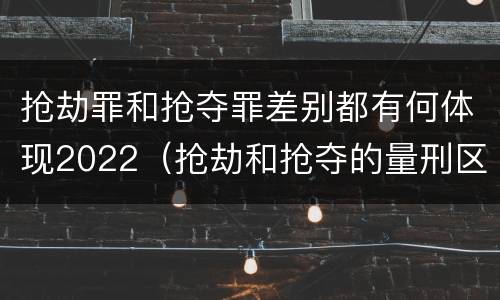 抢劫罪和抢夺罪差别都有何体现2022（抢劫和抢夺的量刑区别）
