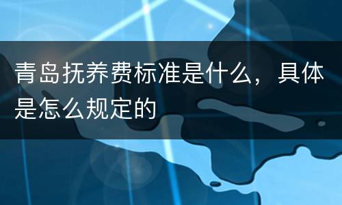 青岛抚养费标准是什么，具体是怎么规定的