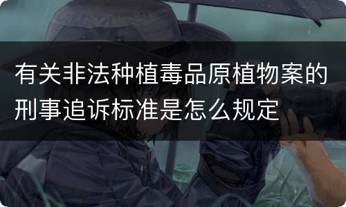 有关非法种植毒品原植物案的刑事追诉标准是怎么规定