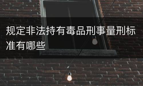 规定非法持有毒品刑事量刑标准有哪些
