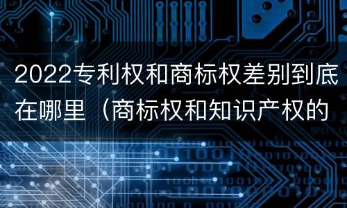 2022专利权和商标权差别到底在哪里（商标权和知识产权的区别）