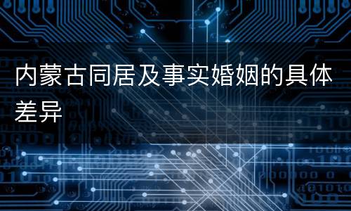 内蒙古同居及事实婚姻的具体差异