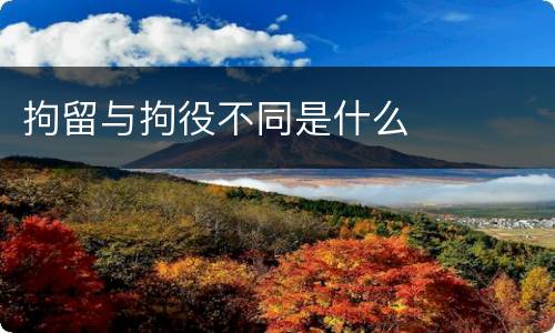 拘留与拘役不同是什么