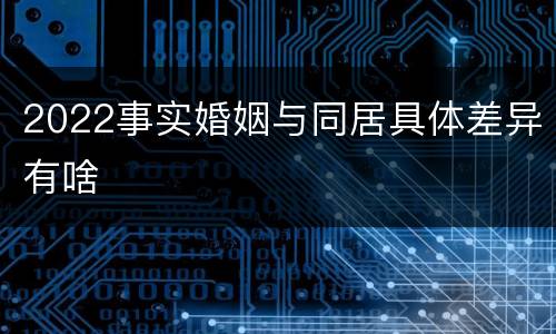 2022事实婚姻与同居具体差异有啥
