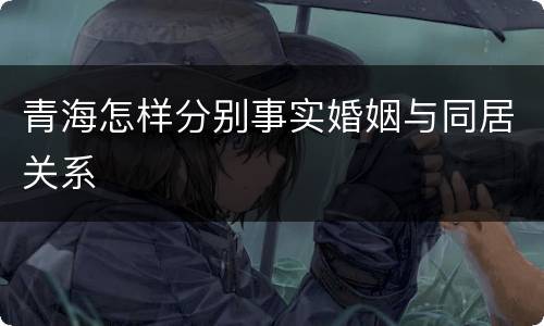 青海怎样分别事实婚姻与同居关系