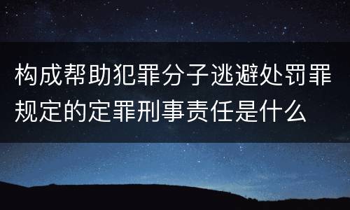 构成帮助犯罪分子逃避处罚罪规定的定罪刑事责任是什么