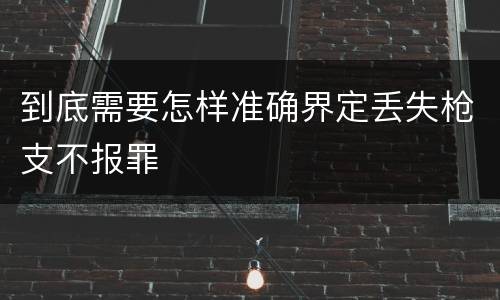 到底需要怎样准确界定丢失枪支不报罪