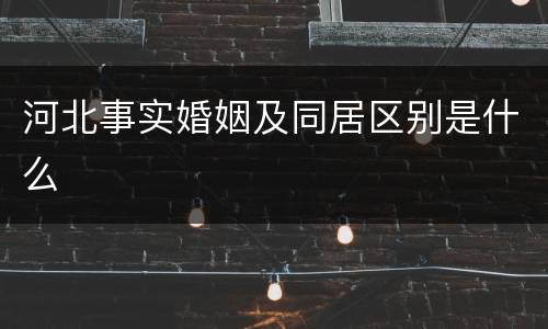 河北事实婚姻及同居区别是什么