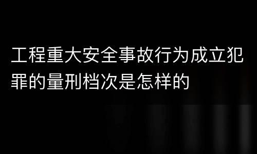 工程重大安全事故行为成立犯罪的量刑档次是怎样的