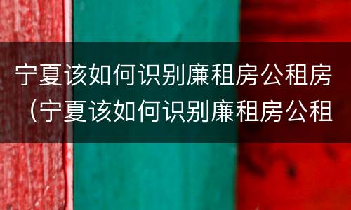 宁夏该如何识别廉租房公租房（宁夏该如何识别廉租房公租房名单）