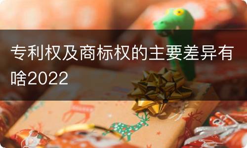 专利权及商标权的主要差异有啥2022