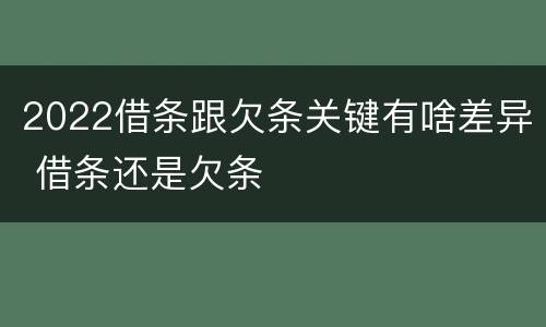 2022借条跟欠条关键有啥差异 借条还是欠条