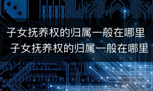 子女抚养权的归属一般在哪里 子女抚养权的归属一般在哪里公证