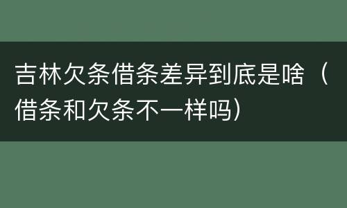 吉林欠条借条差异到底是啥（借条和欠条不一样吗）