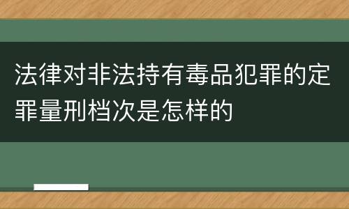 法律对非法持有毒品犯罪的定罪量刑档次是怎样的