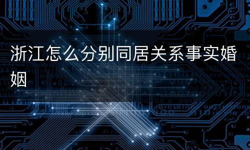 浙江怎么分别同居关系事实婚姻