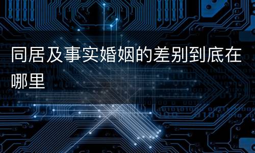 同居及事实婚姻的差别到底在哪里