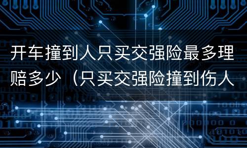 开车撞到人只买交强险最多理赔多少（只买交强险撞到伤人能赔多少）
