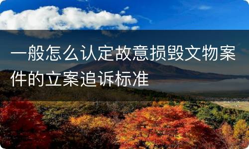 一般怎么认定故意损毁文物案件的立案追诉标准