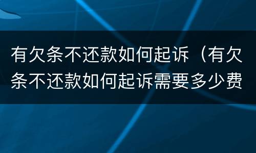有欠条不还款如何起诉（有欠条不还款如何起诉需要多少费用）