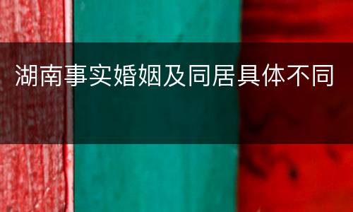 湖南事实婚姻及同居具体不同