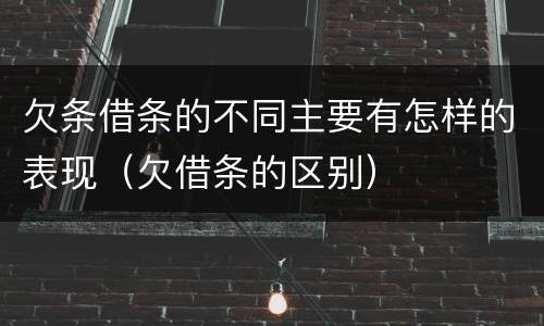 欠条借条的不同主要有怎样的表现（欠借条的区别）
