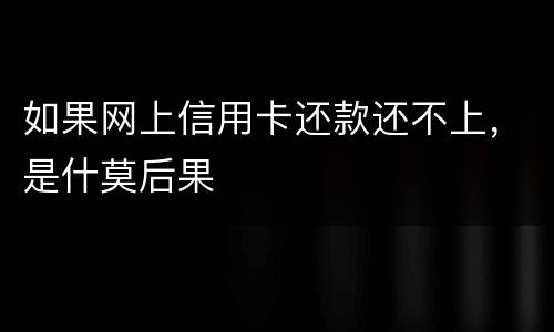 如果网上信用卡还款还不上，是什莫后果
