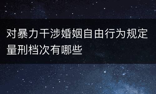 对暴力干涉婚姻自由行为规定量刑档次有哪些