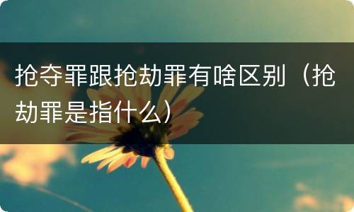 抢夺罪跟抢劫罪有啥区别（抢劫罪是指什么）