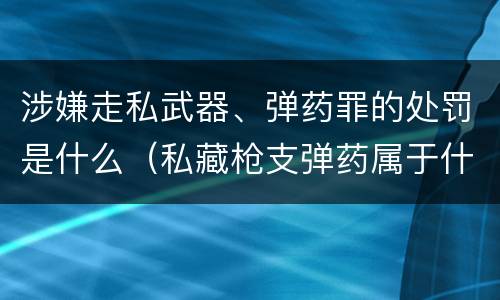 涉嫌走私武器、弹药罪的处罚是什么（私藏枪支弹药属于什么罪）