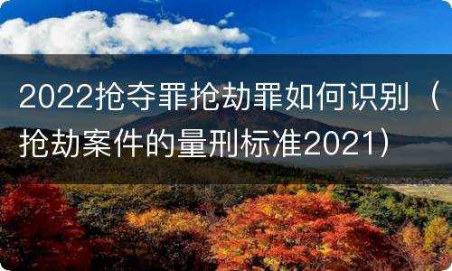 2022抢夺罪抢劫罪如何识别（抢劫案件的量刑标准2021）