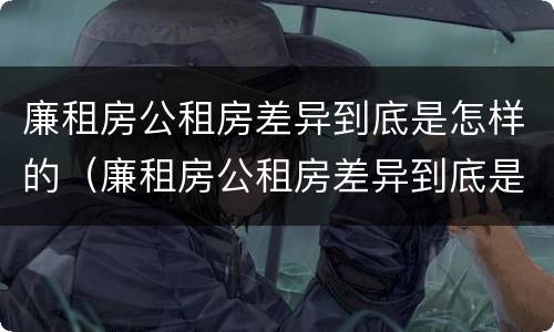 廉租房公租房差异到底是怎样的（廉租房公租房差异到底是怎样的情况）