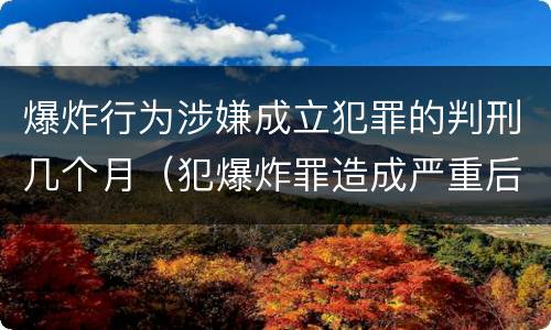 爆炸行为涉嫌成立犯罪的判刑几个月（犯爆炸罪造成严重后果的最高可处以死刑）