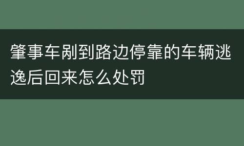 肇事车剐到路边停靠的车辆逃逸后回来怎么处罚