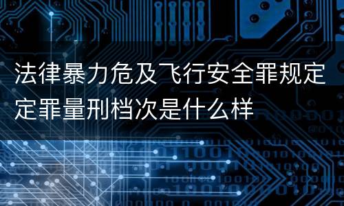 法律暴力危及飞行安全罪规定定罪量刑档次是什么样