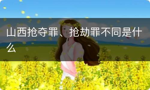 山西抢夺罪、抢劫罪不同是什么