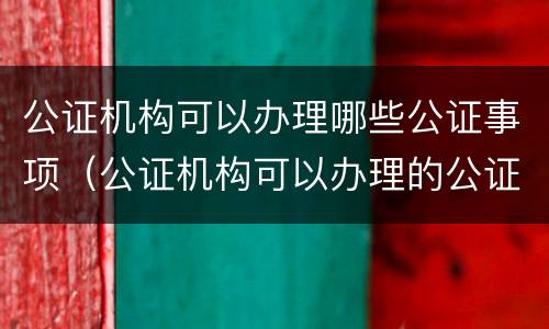 公证机构可以办理哪些公证事项（公证机构可以办理的公证事项）