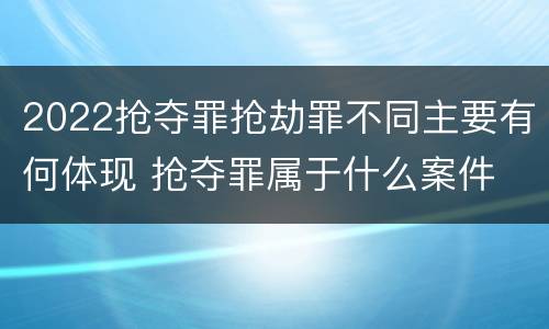 2022抢夺罪抢劫罪不同主要有何体现 抢夺罪属于什么案件