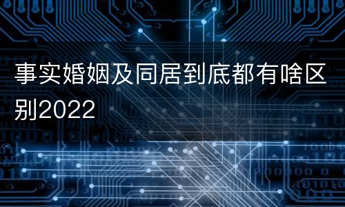 事实婚姻及同居到底都有啥区别2022