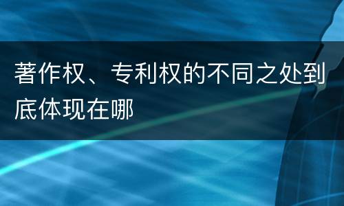 著作权、专利权的不同之处到底体现在哪