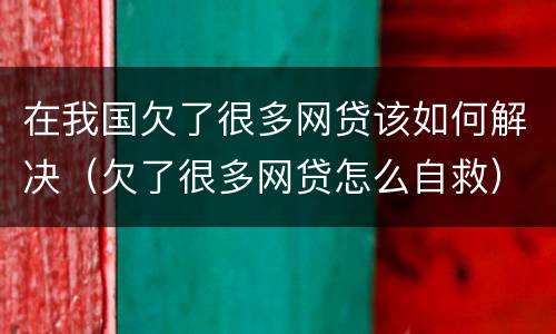 在我国欠了很多网贷该如何解决（欠了很多网贷怎么自救）