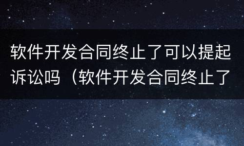 软件开发合同终止了可以提起诉讼吗（软件开发合同终止了可以提起诉讼吗法律）