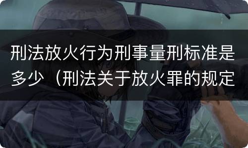 刑法放火行为刑事量刑标准是多少（刑法关于放火罪的规定）