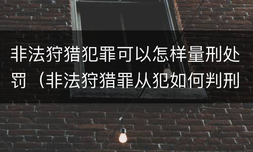 非法狩猎犯罪可以怎样量刑处罚（非法狩猎罪从犯如何判刑）